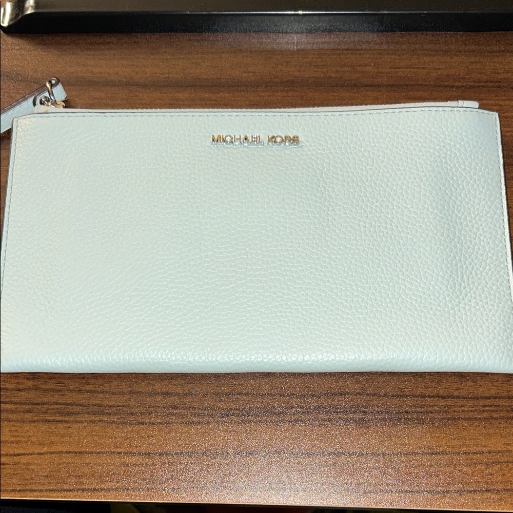 Michael Kors Sky Blue Leather Wristlet